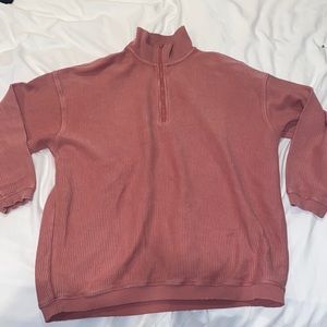 Aerie pink quarter zip